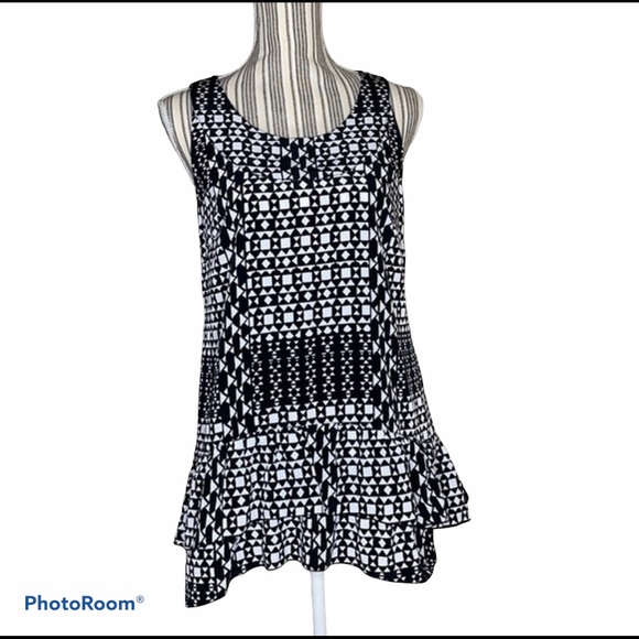 Style & Co geometric sleeveless top peplum PS - Picture 12 of 12